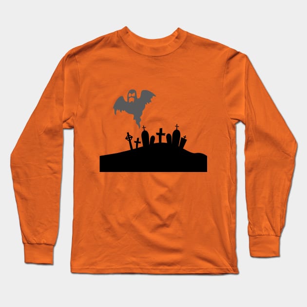 Halloween Graveyard Long Sleeve T-Shirt by joyandgrace